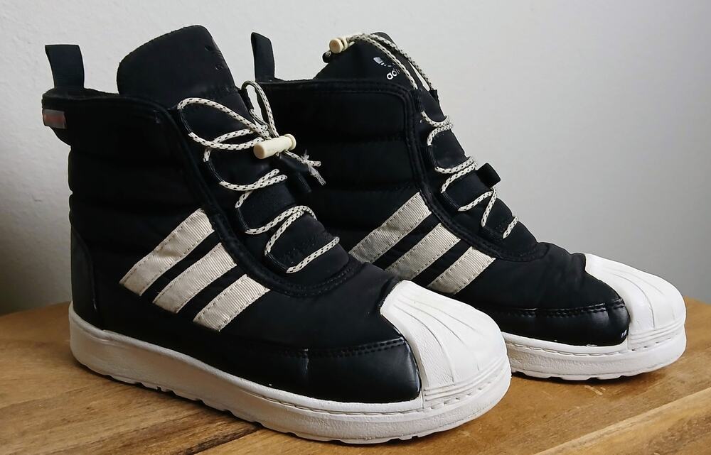 Adidas Superstar 360 2.0 Boot Kids 2.5 Black Ecru Tint Winter Snow Shoes GX9079